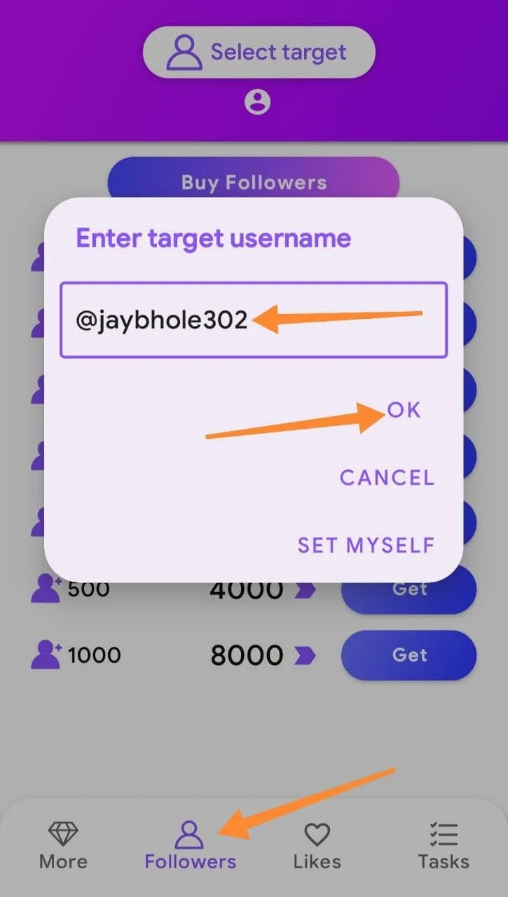 Enter Target Username Enter Target Username
